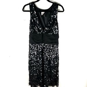 Boston Proper Black Sequin Dress with Sash